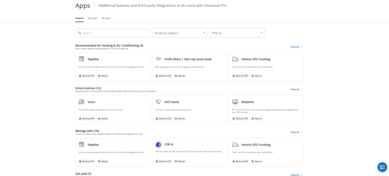 Housecall Pro app store and integrations